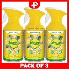 Airpure Air Freshener Home & Office Trigger Spray Citrus Zing 250ml Pack of 3