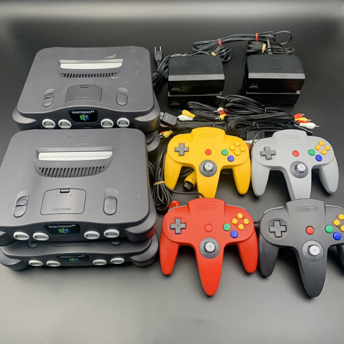 Nintendo N64 Black console Choice controllers Used Region free Ship |