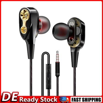 Wired Earbuds with Mic - with Deep Bass In-Ear Headset for Sports Running DE
