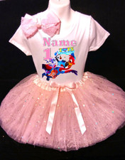 TOTS Dress--With NAME-- 1 First 1st Birthday PINK party Tutu outfit