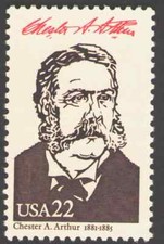US. 2218c. 22c. Chester A. Arthur (1829-1886) 21st President (1881-1884) 1986