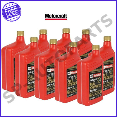 MOTORCRAFT 9 Quarts Engine Motor Oil Full Synthetic SAE 5W-20 For Ford