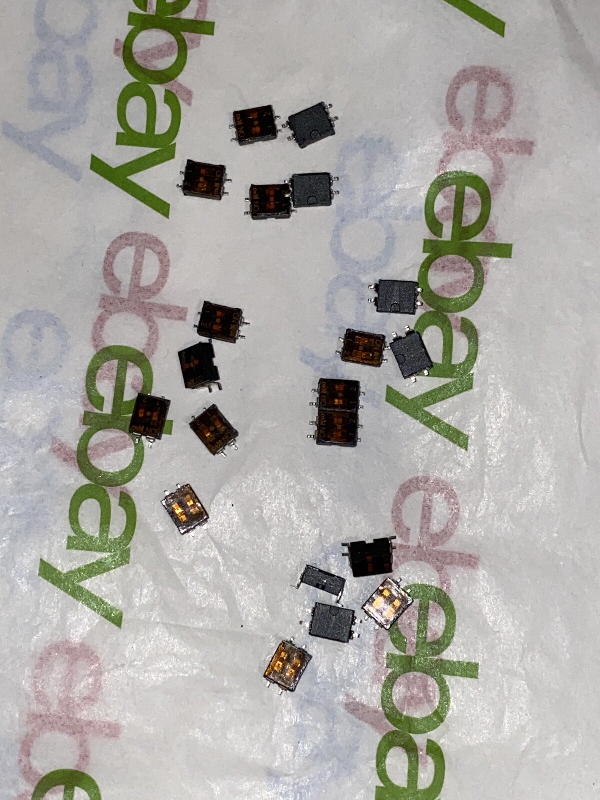 2 POSITION DUAL DIP SWITCH K40 4-PIN ( Qty 20 ) - Old Stock - Estate Find
