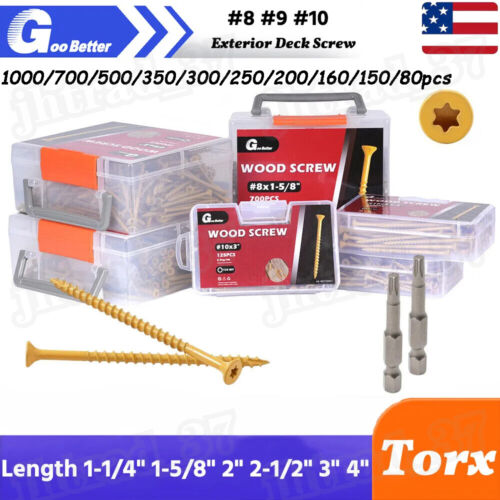 #8 #9 #10 Deck Screw T25 Torx Drive Self Tapping Wood Screw Exterior Fence Screw