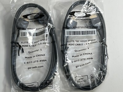 New ASB ASB271025470-1V5M Elite IRC High Speed HDMI to HDMI Mini Cables