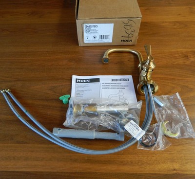 Moen Colinet Waschbecken-Armatur – Einhandgriff, Gebürstetes Gold, WaterSense Zertifiziert, Für Einloch-Montage