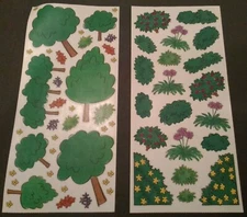 me & my BIG ideas scrapbooking stickers - 2 sheets - flowers, trees, etc- (#402)