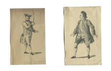 XVIIIème  Ensemble de 2 dessins au lavis d'encre