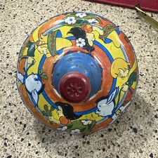 Antique Ohio Art Tin Metal Spinning Top Roughly 7.5  Wide