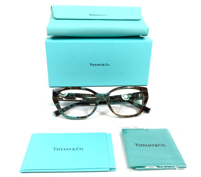 Tiffany & Co. Eyeglasses Frame TF2259 8422 Havana Tiffany Blue Marble 54-16-140