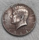 1964 Kennedy Half Dollar Silver Coin Circulated 50C 0.9 Fineness Uncertified