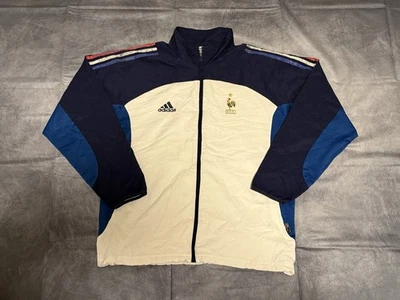 adidas Frankreich FFF Trainingsjacke Vintage Weiß Blau Gr. M Sehr guter Zustand - Bild 1 von 4