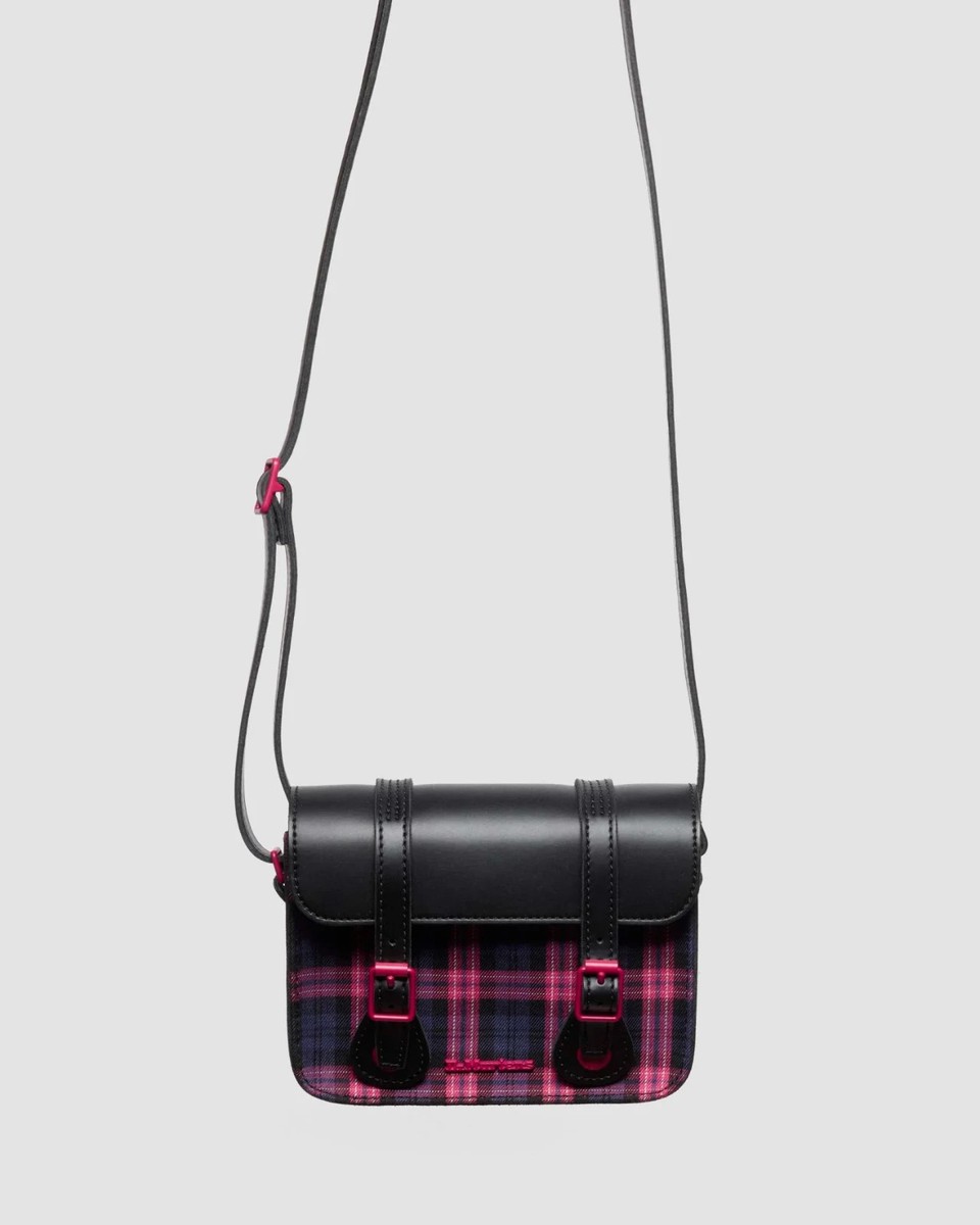 Dr. Martens TARTAN 7 inch satchel bag Black + Pink 41721001 Japan