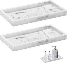 2 Packs Silicone Bathroom Vanity Tray Large 11.8"   Large 11.8" Set - Rectangle