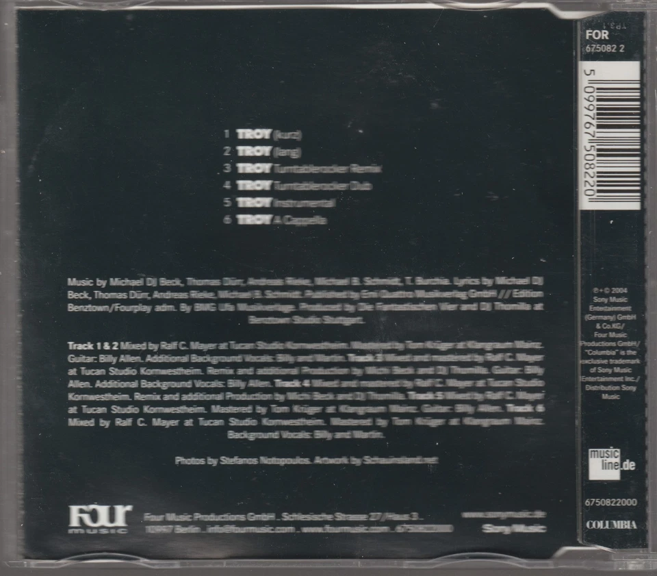 Die fantastischen Vier - Troy [6 Track Maxi-CD, 2004] - Bild 3 von 3