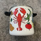 Vtg 70s San Ignacio Nantucket Metal Enamel Stock Pot w Steam Insert & Lid — photo 4
