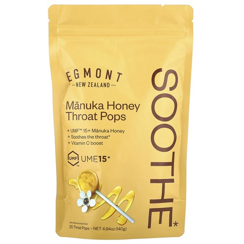 Manuka Honey Throat Pops, UMF™ 15+, 20 Throat Pops, 4.94 oz (140 g)