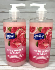 Suave Essentials ROSE WATER ALOE Floral Hand Soap Essential Oils 13.5oz 2x