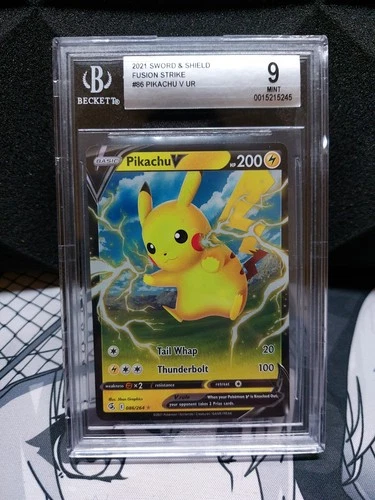 2021 SWSH Fusion Strike Pikachu V 86/264 BGS 9 Mint Pokemon