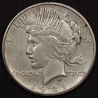 1921 High Relief Peace Dollar - AU Details Cleaned