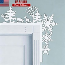Wooden Christmas Door Decor Rustic Holiday Corner Decoration Easy Setup Keepsake