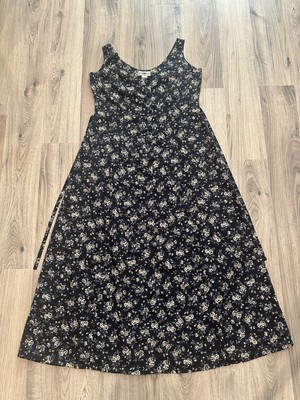Jeanswear County Seat 90s Women s Navy Floral Button Down Maxi Dress Size Large