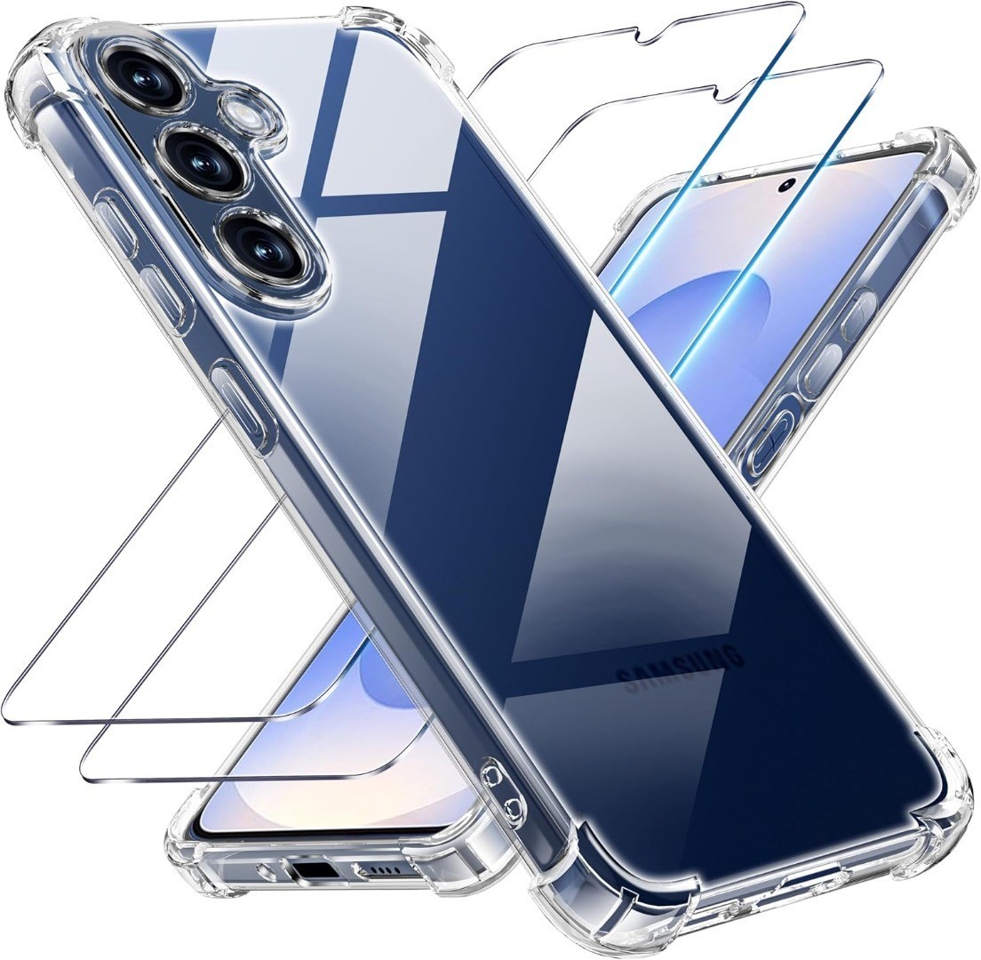 Case For Samsung A17/A16/A26/A36/A56 Clear Silicone Phone Cover&Screen Protector