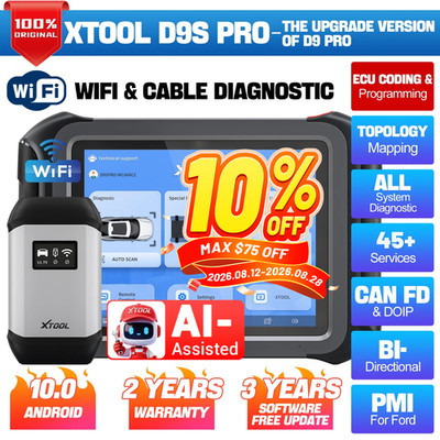  XTOOL D9S PRO Auto Diagnostic Scanner Tool ECU Key Programming 45+ Services