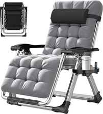 ABORON Zero Gravity Chair,Premium Outdoor Lawn Folding Lounge Chairs,Sturdy Adju