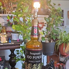 Seagram's 100 Pipers Scotch Advertising Table Lamp Bottle Base, Distillery