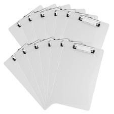 12 Pack Plastic Clipboards 12.6 x 9 inch Transparent Hardboard Office Whitebo...