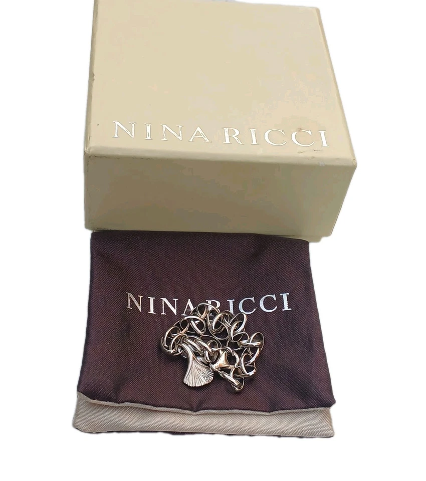 BOLSO TERCIOPELO NINA RICCI PLATA 925 MUJER OSTRA DIAMANTE LISTO PARA REGALO Foto 2 de 4