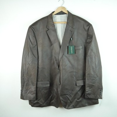 Lauren Ralph Lauren Mens Brown Faux Suede Blazer Sport Coat 56R Jacket Preppy
