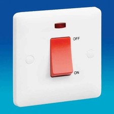 MK 32A 1-Gang DP Isolator Switch with Neon White Moulded, for cookers etc.