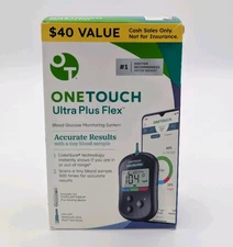 One Touch Ultra Plus Flex Blood Glucose Monitoring System Kit Exp 04/29 Sealed