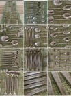 Vintage Eldan Japan SS Flatware Silverware Floral Roses 48 PC Set eld18 Texture — photo 1