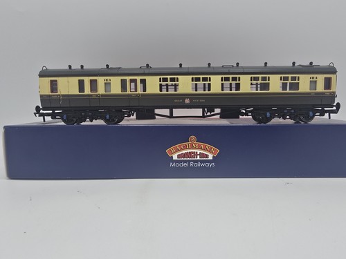 #7175 Bachmann 34-076a Spannzangenwagen 1. & 3. Bremse Composite GWR Choc & Creme. | Condition: Used
