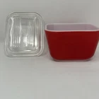 Vintage Red Pyrex Small Refrigerator Dish 0501 With Lid
