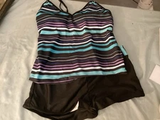 Tankini Set Swim Shorts and Tankini Top Size L  Brand New
