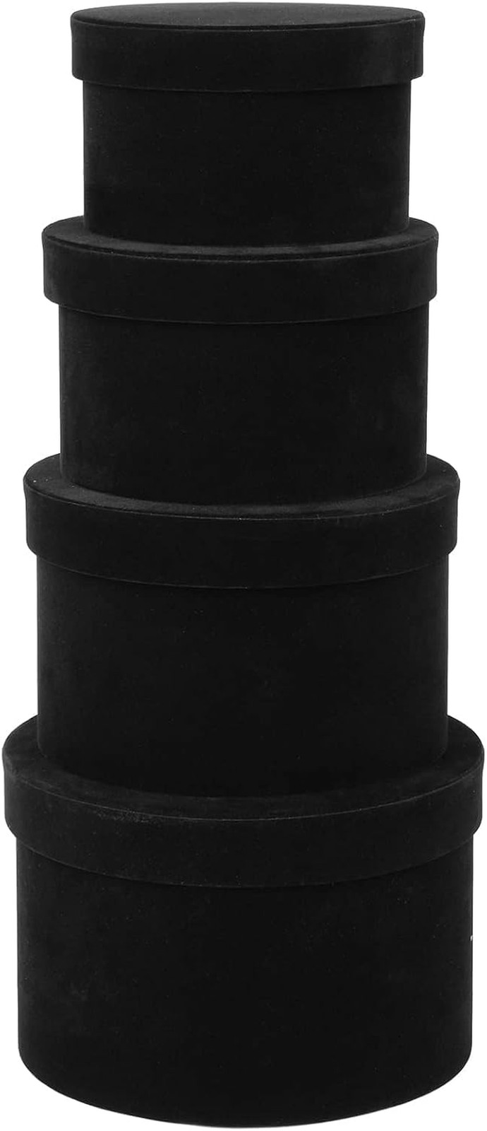 Es With Lids For Presents Set Of 4 Round Velvet Nesting Gift