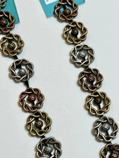 Rhinestone Oval Metal BEADS Jewelry Hildie & Jo LOT (2) Strands