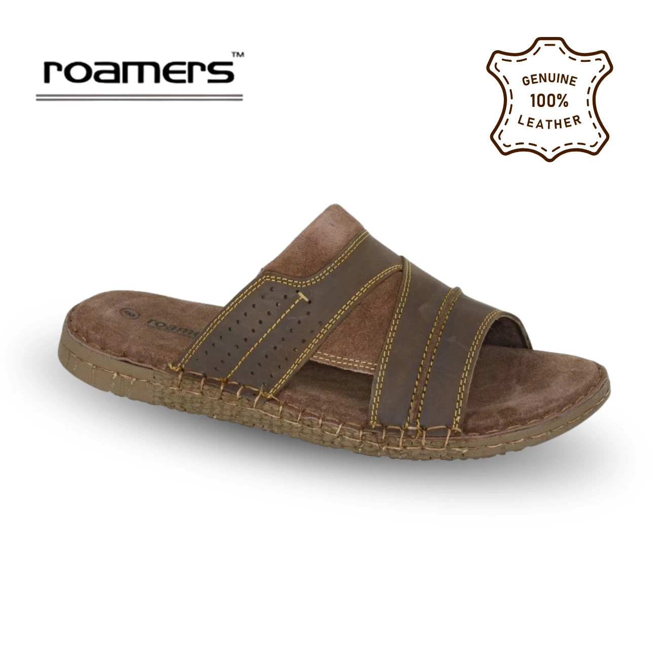 Mens Leather Mule Sandals Roamers Slip On Open Toe Slide Padded Lightweight Flat
Opens in a new wind