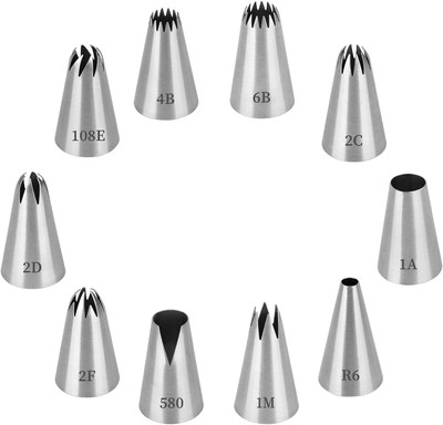 10-Teiliges Premium Spritztüllen Set, Professionelle Icing Piping Kit inkl, Edel