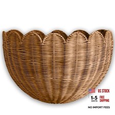 Scalloped Wicker Hanging Basket - The Original Wall Decor - Hand Mocca