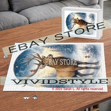 Winter Elk Wildlife snowy forest 1000pc jigsaw puzzle 19.7X29.5 in