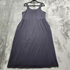 Vintage Woman Within Dress Womens M Gray Sleeveless Maxi Pockets Pleated Casual