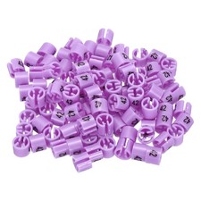 100 Pack Clothes Hanger Marker Number 42 Size Tag Fit 3mm Rod Purple