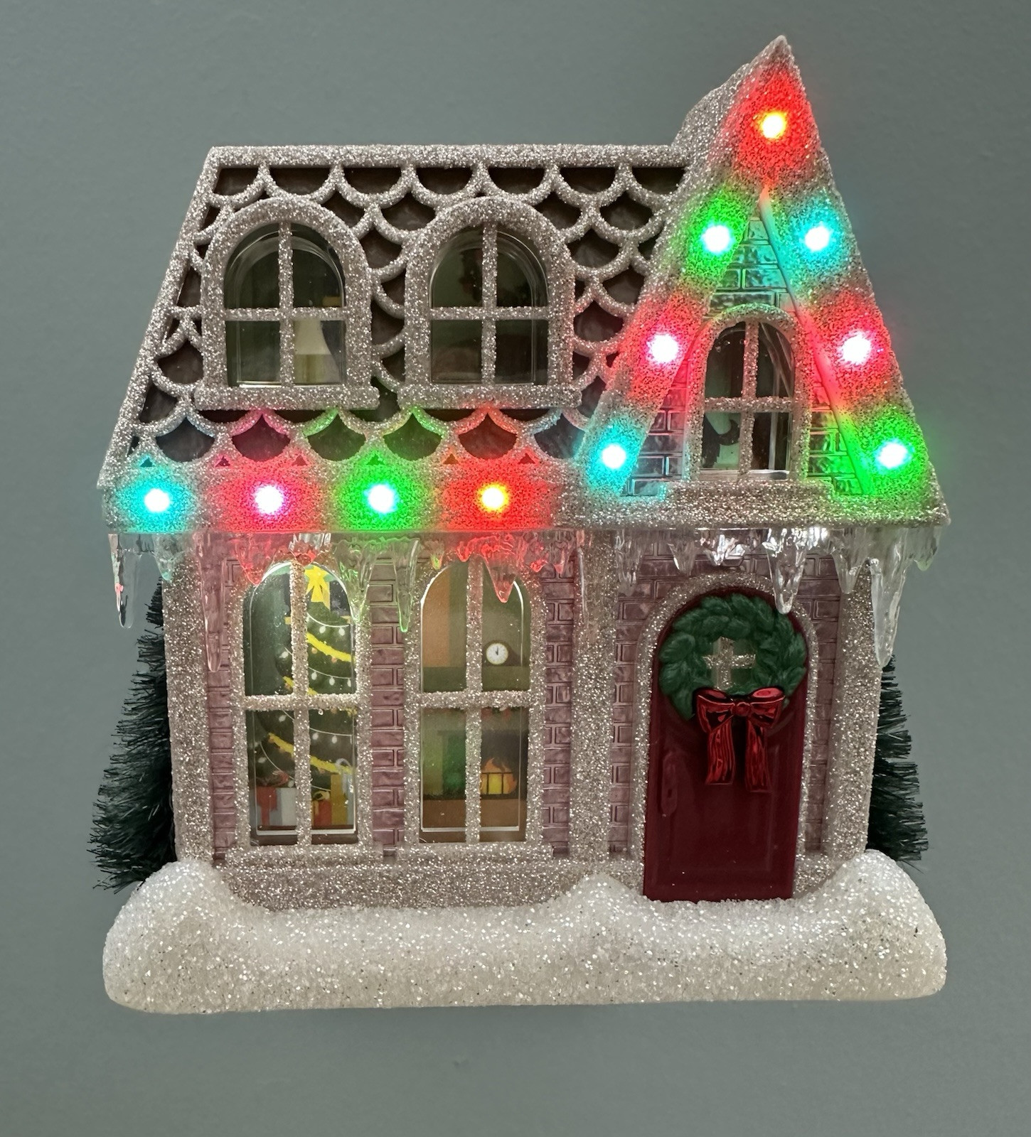 Bath & Body Works Wallflower Plug In Night Light Glitter House Christmas Cottage-image