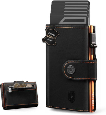 DODENSHA Slim Wallet Mit Münzfach | Herren Geldbörse Mit Knopf | Wallets for Men