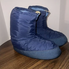 PARBAT HIGH MOUNTAINEERING CAMP SLIPPERS BOOTIES MADE USA BLUE MENS Med Warm